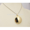 Stainless steel jewelry shiny Round gold charm necklaces for women